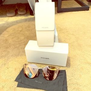 Prada PR 68TS Sunglasses in Pink/Gold, like new.